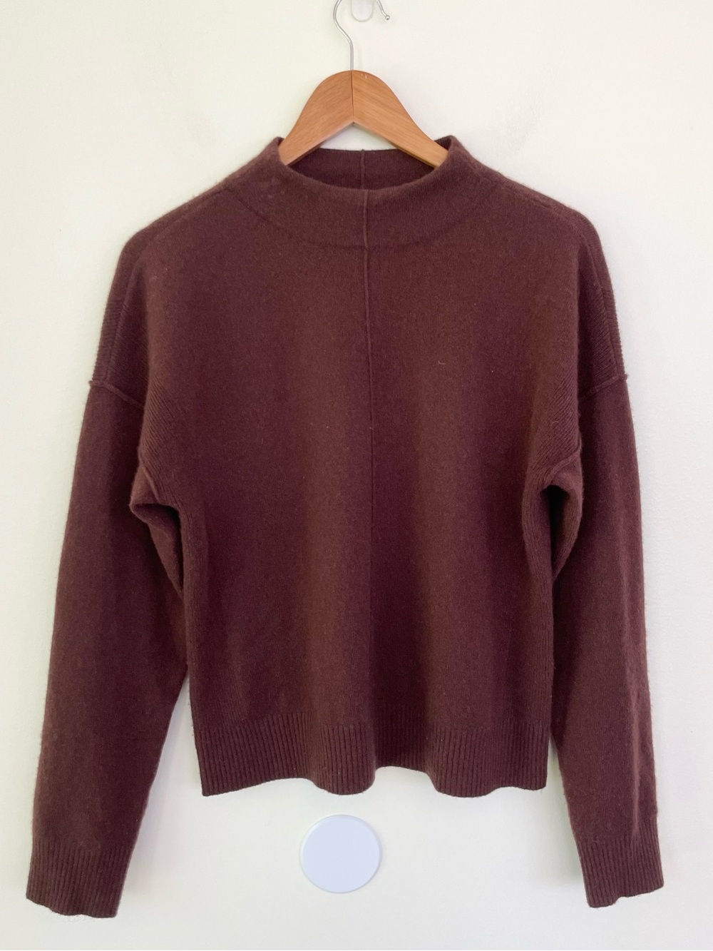 100% Cashmere Design History Front Seamed Oversized Crew Neck Sweater S Small